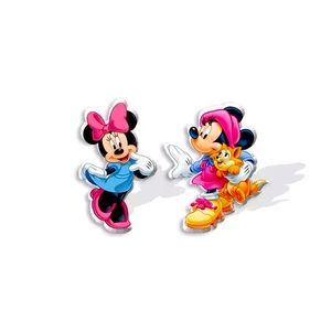 Minnie And Mickey Acrylic Stud Earrings